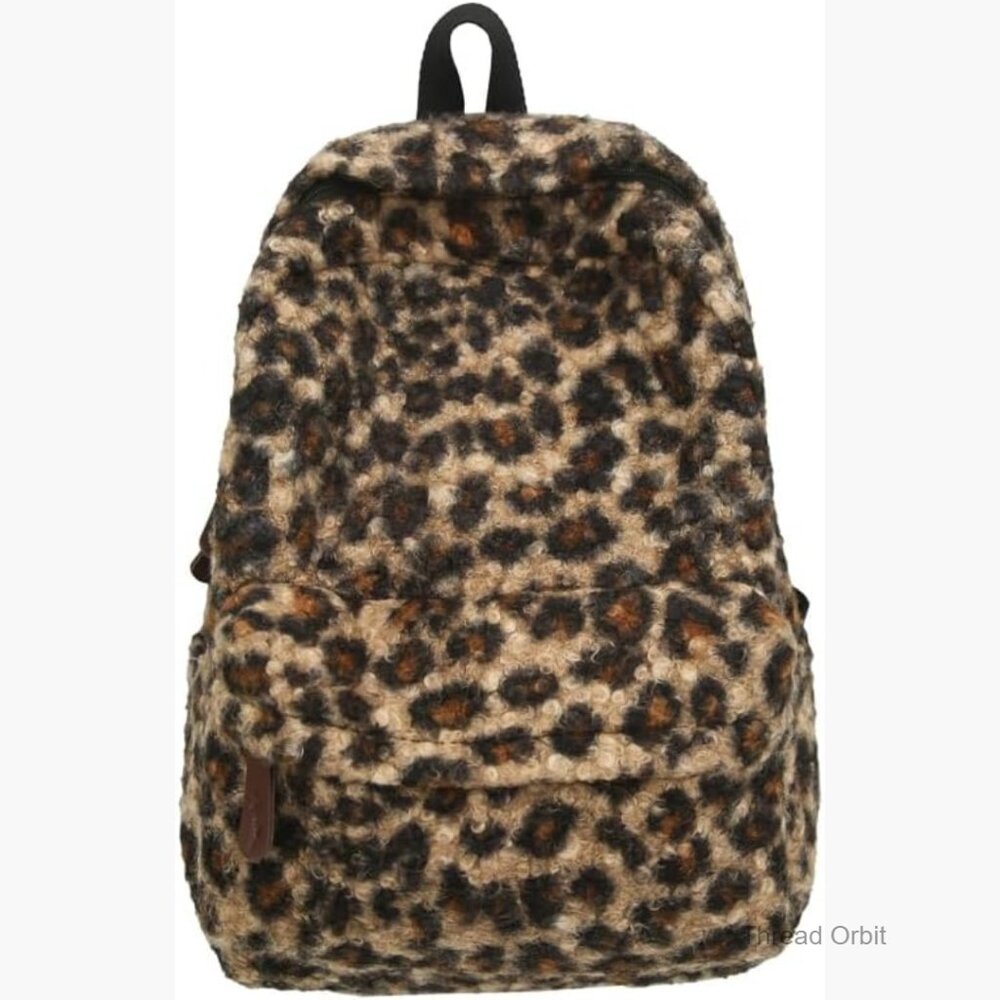 Fuzzy Cheetah Backpack Daypack Adjustable Strap L… - image 1